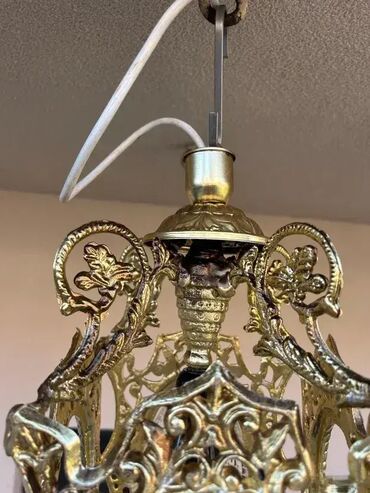 RS - Antique Chandeliers: Stari luster / fenjer - STAKLO / METAL - MOGUĆ PREVOZ U odličnom — 5