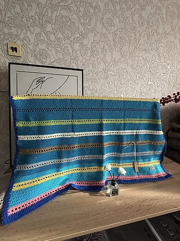 Одеяла и пледы: Плед, Новый, Шерсть, Все сезоны, Вязаный — 1