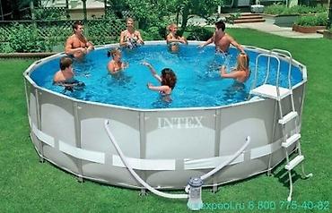 Бассейны: Каркасный круглый бассейн Intex для дачи/сада. 366*122 - Тип — 1