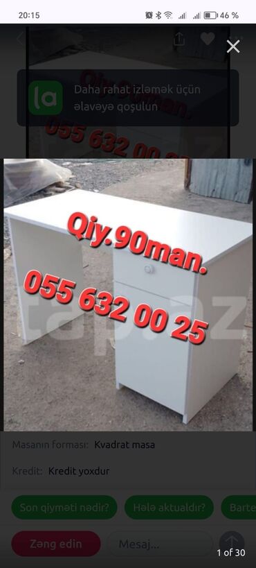 Bağ, çöl masa və oturacaq dəstləri: Yeni, Kvadrat masa, Açılmayan, Metal, Azərbaycan — 4