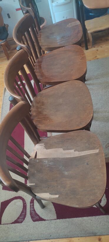 кухонный стол и стулья: 4 стула, Б/у, Дерево, Россия