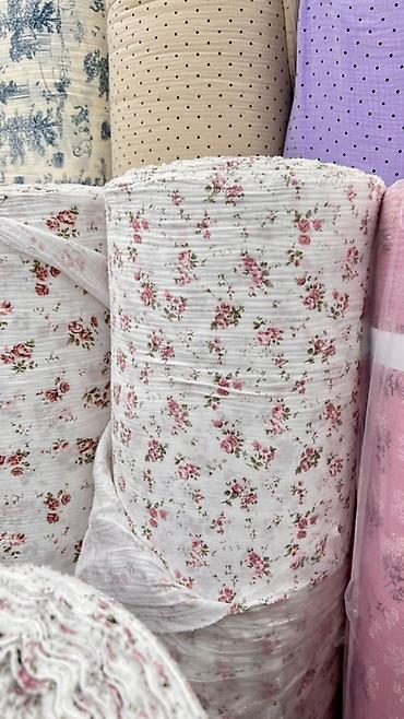 bed sheets: Муслиновая ткань (двухслойный/креп-газ) в рулонах - Состав: 100% — 8