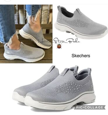 qadın krosovkaları yay üçün: Skechers, Ölçü: 37, rəng - Boz, Yeni