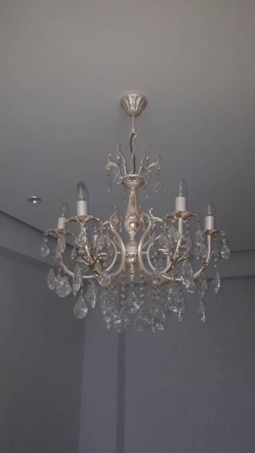 lustr modelleri: Çılçıraq, 6 lampa, Metal