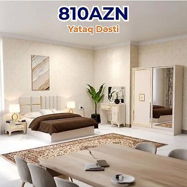 Yataq Dəsti – 810 AZN Zərif krem rəngli, qızılı detallar ilə