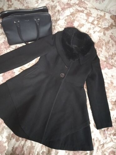 жен пальто красивое в Кыргызстан | ПАЛЬТО: Пальто M (38), L (40), цвет - Черный