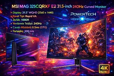 Monitorlar: MSI MAG 325CQRXF E2 – 31.5-inch 240Hz əyri oyun monitoru - Ekran — 1