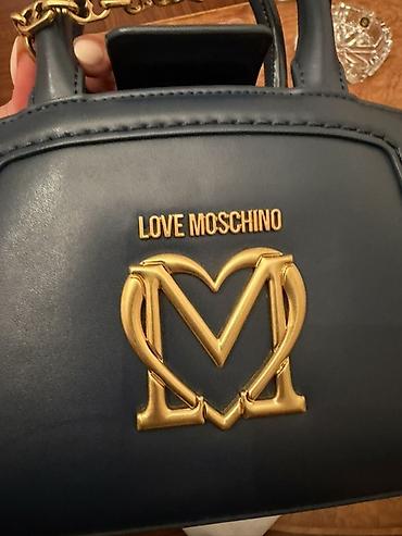 Çantalar: Original Love Moschino çanta - Rəng: tünd mavi - Material: hamar — 11