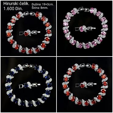 necklace: Elegantne narukvice od hirurškog čelika sa bogato brušenim kamenjem u — 4
