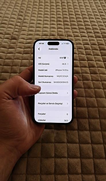 IPhone 14 Pro, 256 GB, Black Titanium, Barmaq izi, Face ID