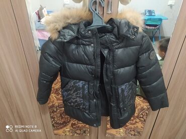купальник закрытый: Детская зимняя куртка-пуховик - Цвет: черный с камуфляжными вставками
