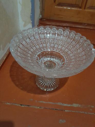 meyvə qabi: Şüşə kristal meyvə/qənnadı vazası - Material: qalın, şəffaf — 1