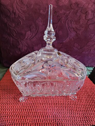 Ostalo posuđe: Bombonijera nova,kristal Zajecar 70te. Bombonijera kristalled — 6