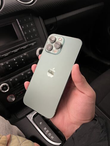 купить бэушный iphone 7: IPhone 13 Pro Max, Арзандатуу 10%, Колдонулган, 128 ГБ, Matte Midnight Green, Кулакчындар, Заряддоочу түзүлүш, Коргоочу айнек, 88 %