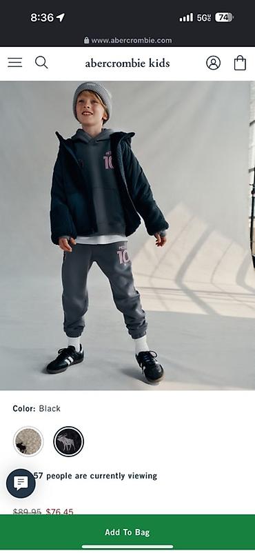 с начесом: Детская флисовая куртка Abercrombie Kids - Модель с капюшоном и — 3