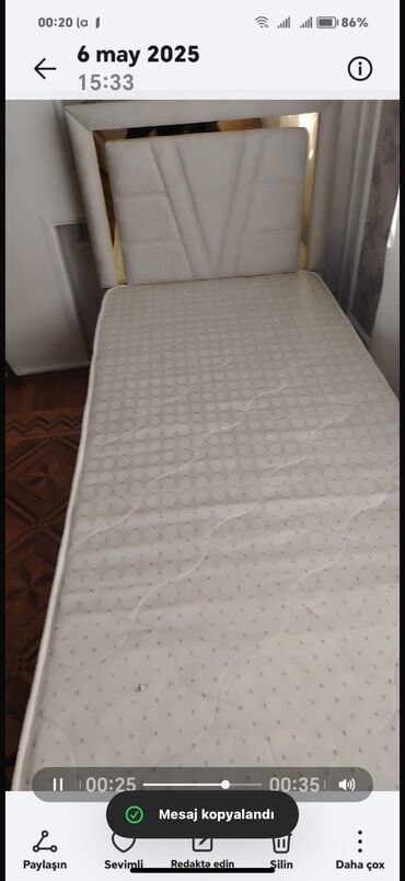 işləmiş mebel: İşlənmiş, Təknəfərlik çarpayı, Matras ilə