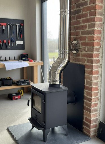 трубы дымохода: Набор стальных труб для дымохода. Эти трубы имеют гладкую, отражающую