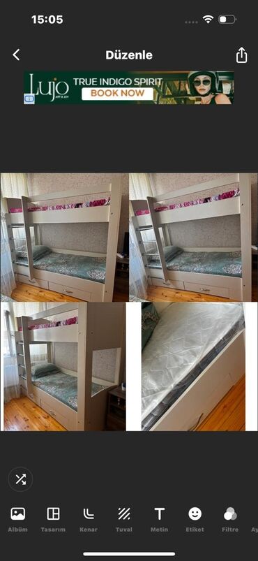 usaq ucun sekiller: Iki mertebeli carpayi 250 azn satilir‼️yuxarida hec yatilmayib