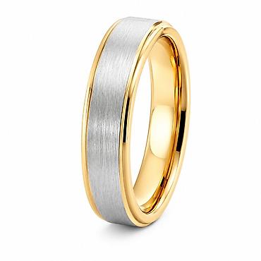 Артикул: 541 Название: Кольцо из вольфрама “Hawaii” chromium + 18k