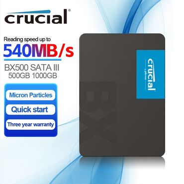 SSD diskləri: Daxili SSD disk Crucial, 512 GB, 2.5", Yeni