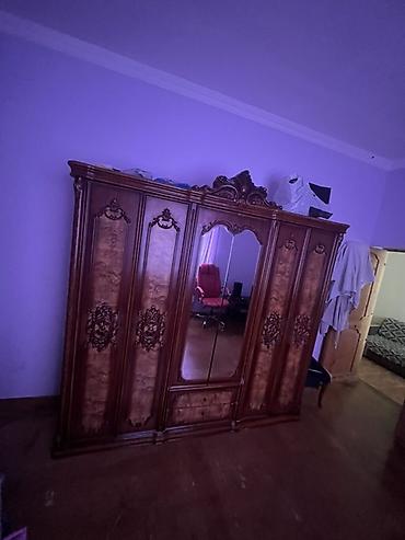 t frez: İşlənmiş, 6 qapı, Güzgülü, Qəhvəyi, Taxta, Açılan, Düz dolab — 3