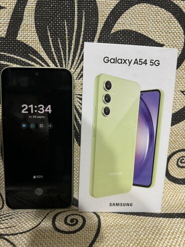 Samsung A54, Б/у, 256 ГБ, цвет - Зеленый, 2 SIM