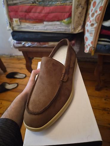 kisi lofer: Kişi loaferi – 42 ölçü - Rəng: qəhvəyi - Model: slip-on loafer — 1