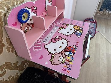 tel masa: Uşaq üçün masa və stul dəsti – Hello Kitty dizaynlı - Rəng: çəhrayı - — 3