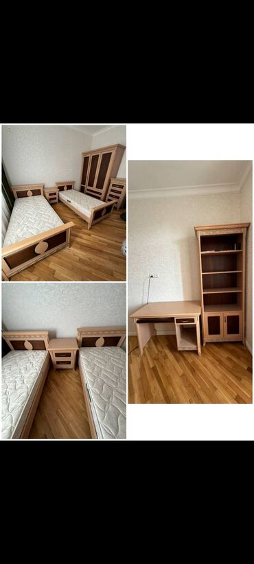 Uşaq və gənc otağı üçün dəstlər: Oğlan və qız üçün, İşlənmiş, 2 təknəfərlik çarpayı, Dolab, Komod, Termo
