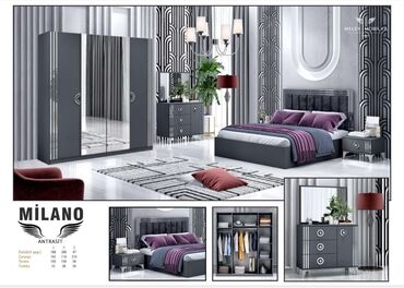 taxta satisi: Двуспальная кровать, Шкаф, Трюмо, 2 тумбы, Турция, Новый