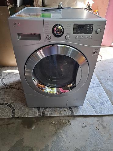 hisense wfea 6010: LG 8kq ön-yükleməli paltaryuyan maşın - Rəng: gümüşü - Ön paneldə — 1