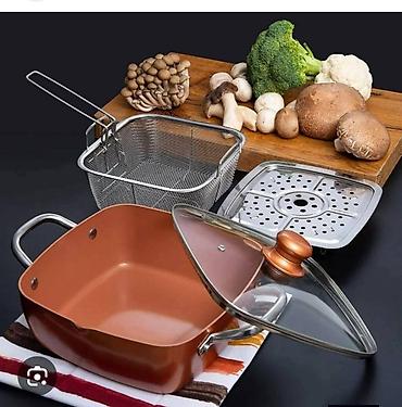 Kompleti posuđa: Višenamenska kvadratna šerpa / duboki tiganj modernog dizajna, idealna — 1