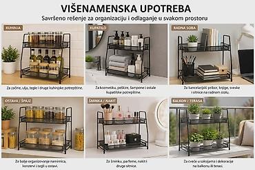 rustikalne komode i vitrine: Višenamenska polica na 2 nivoa – organizator za kuhinju, kupatilo i — 1