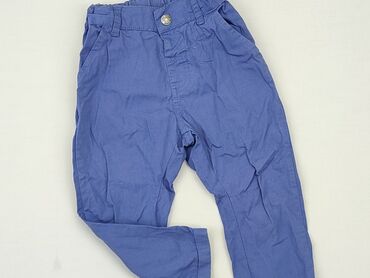 kaszmirowy pajacyk niebieski: Baby material trousers, 12-18 months, 80-86 cm, Cool Club, condition - Good
