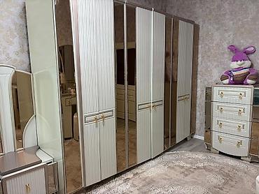 taburet: Yataq otağı mebel dəsti - Dəst tərkibi: - Yataq: yumşaq başlıqla — 4