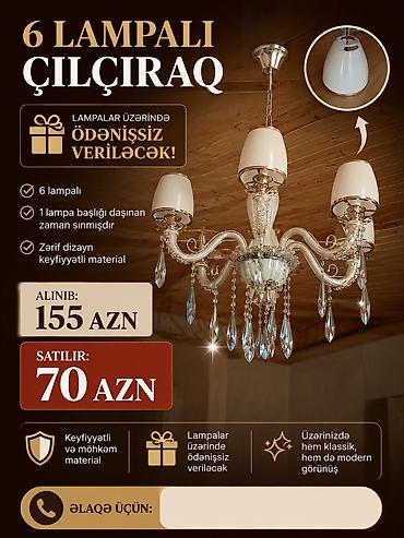 en ucuz jaluzi perde: Çılçıraq, 6 lampa — 1