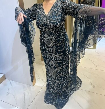 Ziyafət donları: Qaraya çalan yaşıl rəngli, uzun ziyafət/libas - Material: şəffaf — 25