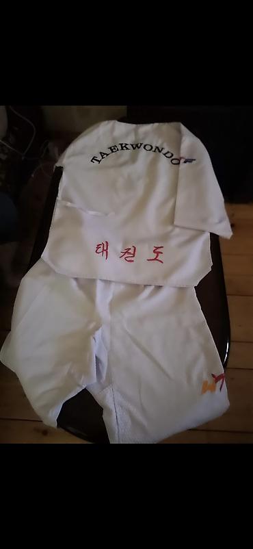 İdman formaları: Taekvondo forması (dobok) dəsti - Rəng: ağ, yaxalıq qara haşiyəli - — 2