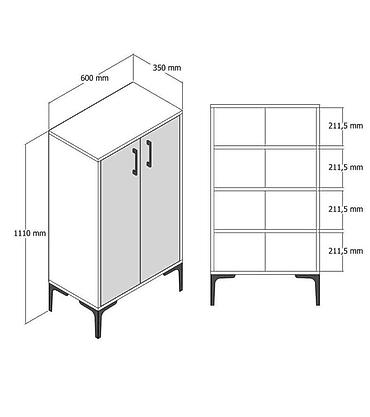 ayaqqabı rafı: İki qapılı ayaqqabı dolabı – modern dizayn Ölçülər: - Hündürlük: 1110 — 1