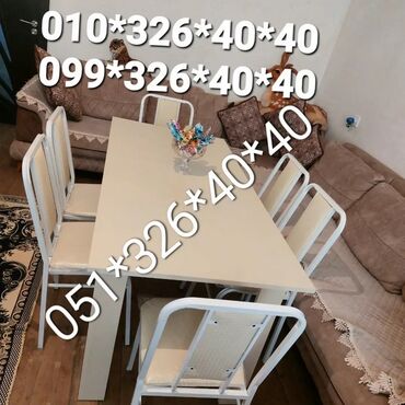 Masa və oturacaq dəstləri: Mətbəx üçün, Yeni, Dördbucaq masa, 4 stul — 15