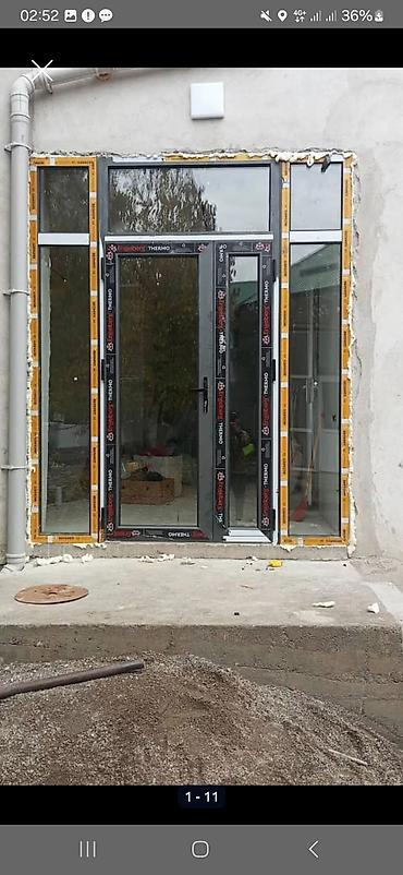 Готовые пластиковые окна: Пластик эшик терезелер МОСКИТНЫЕ СЕТКИ термо тёплая серия фасадное — 23