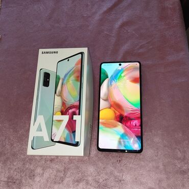 samsung galaxy: Samsung Galaxy A71, 128 GB, rəng - Mavi, Sensor, Barmaq izi, İki sim kartlı