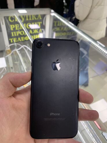 Apple iPhone: IPhone 7, Колдонулган, 128 ГБ, Black Titanium, Коргоочу айнек, 76 %