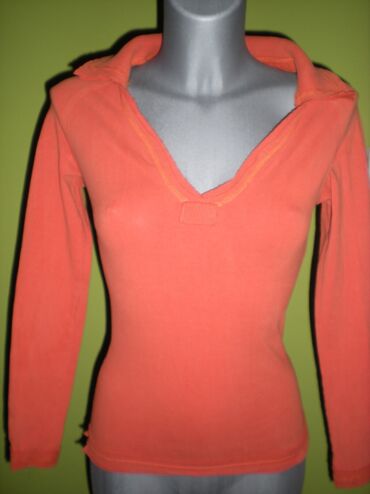 plus size farmerke: One size, Cotton, Single-colored, color - Orange