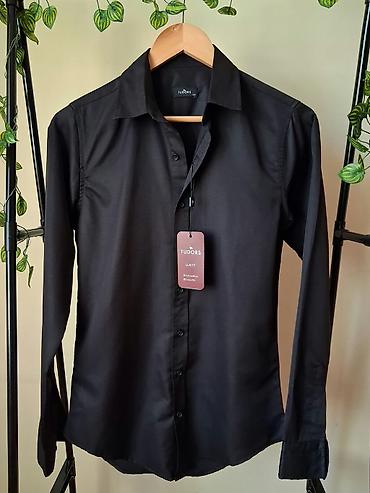 pull and bear: Köynək, Tudors, XS, rəng - Qara — 1