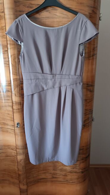 Dresses: A-Dress M (EU 38), color - Grey, Cocktail, Short sleeves
