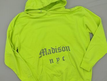 Męska bluza z kapturem w kolorze neonowej zieleni z długim rękawem i