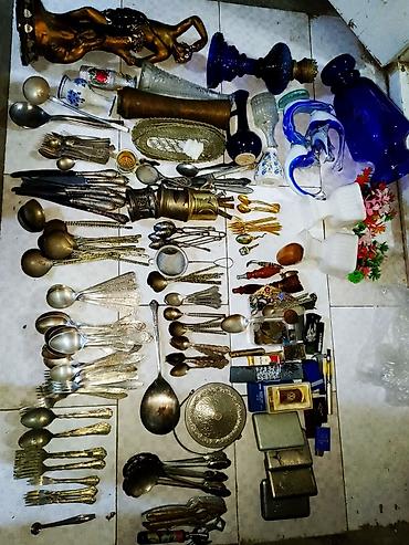 kasli fiqur: Kolleksiya üçün qarışıq vintage/antik mətbəx və dekor əşyaları dəsti — 3