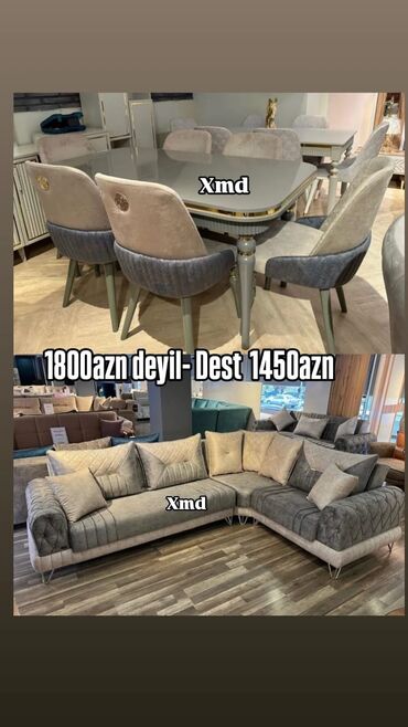 Divan və masa dəstləri: Künc divan, Qonaq otağı üçün, Açılmayan — 6