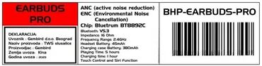 slusalice za iphone 11 cena: Brand: Gembird |x|x Model: GEMBIRD BHP-EARBUDS-PRO*(ANC) Gembird